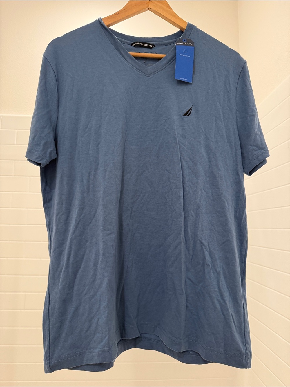Nautica Slate Blue V-Neck Short Sleeve Tee